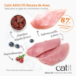 Pienso de Aves para Gatos Adultos Quisquillosos | 87% Proteína Animal y Omega-3
