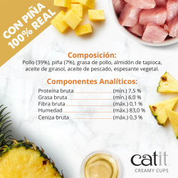 Snack para gatos en Mousse con fruta Catit Creamy Cups