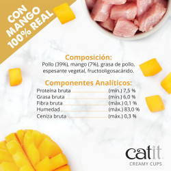 Snack para gatos en Mousse con fruta Catit Creamy Cups