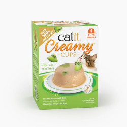 Snack para gatos en Mousse con fruta Catit Creamy Cups