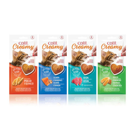 Snacks cremosos para Gatos Catit Creamy – 4 Tubos
