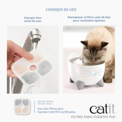Filtro Catit PIXI – Repuesto Triple Acción para Fuente | Agua Limpia para Gatos