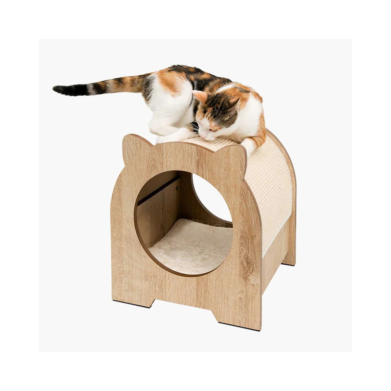 Cuna Rascador para Gatos Minou 3 en 1 | Elegante, Cómoda y Funcional