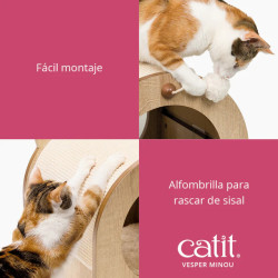 Cuna Rascador para Gatos Minou 3 en 1 | Elegante, Cómoda y Funcional