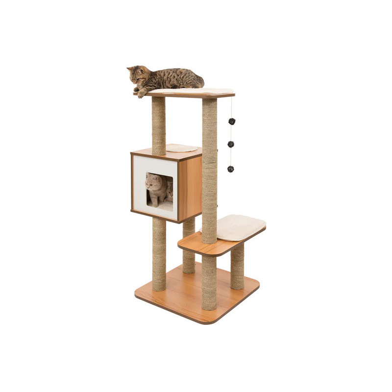 Vesper High Base – Torre para Gatos Alta con Rascador y Escondite