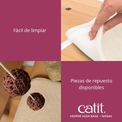 Vesper High Base – Torre para Gatos Alta con Rascador y Escondite