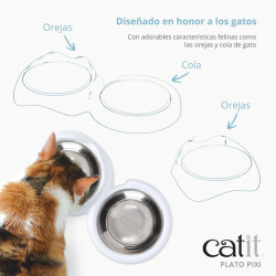 Platos Catit PIXI para Gatos | Comederos Ergonómicos y Antifatiga de Bigotes