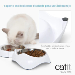 Platos Catit PIXI para Gatos | Comederos Ergonómicos y Antifatiga de Bigotes