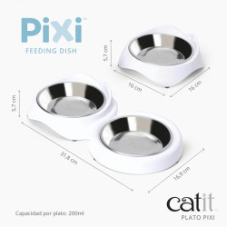 Platos Catit PIXI para Gatos | Comederos Ergonómicos y Antifatiga de Bigotes