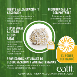 Catit Go Natural Arena Vegetal | Suave, Biodegradable y Sin Polvo para Gatos