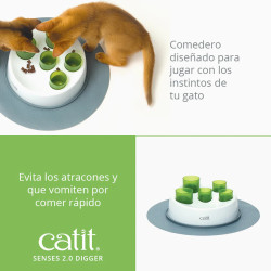 Comedero Antivoracidad Catit Senses Digger | Interactivo y Seguro para Gatos