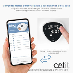 Comedero Inteligente Catit PIXI | Control App, 6 Raciones, Para Pienso y Comida Húmeda