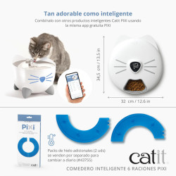 Comedero Inteligente Catit PIXI | Control App, 6 Raciones, Para Pienso y Comida Húmeda