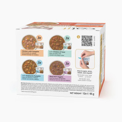 Guiso Catit Cuisine para Gatos | Pack Variado 12 x 95g – Natural y Sin Cereales