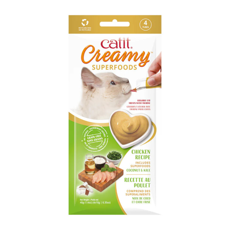 Snacks Catit Creamy con Superalimentos para Gatos | Naturales y Saludables