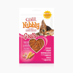 Catit Nibbly Grills | Snacks masticables de Pollo y Marisco para Gatos