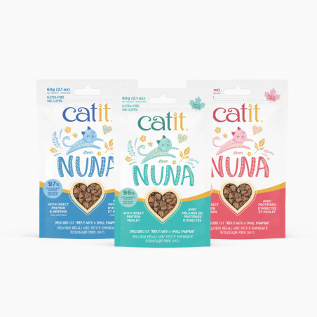 Snacks sostenibles para gatos Catit Nuna | Con proteína de insectos