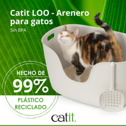 Arenero ecológico para gatos Catit Loo con pala | Fácil de limpiar y sin BPA