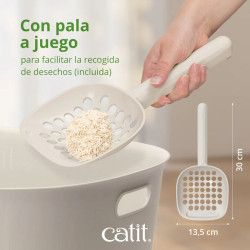 Arenero ecológico para gatos Catit Loo con pala | Fácil de limpiar y sin BPA